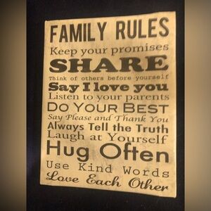 Family Rules Wall Art